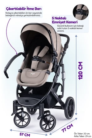 Prego Range Pro I-Size Travel Bebek Arabası Bej SL-668