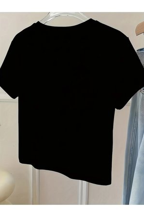 Unisex Ekose Desenli Çiçek Baskılı Tasarım Tshirt