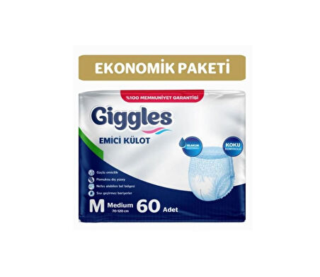 Giggles Emici Külot Hasta Bezi M Beden 30 Adet X 2 Adet