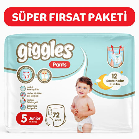 Giggles Pants Külotlu Bebek Bezi 5 Numara Junior 72 Adet