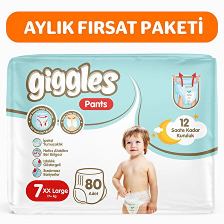 Giggles Pants Külotlu Bebek Bezi 7 Numara XXLarge 80 Adet