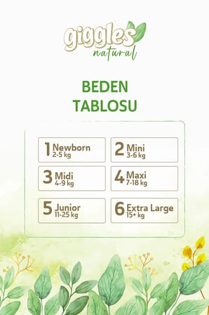 Giggles Natural 5 Numara Juniour Pamuklu Bebek Bezi 42 Adet