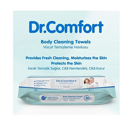 DR COMFORT PERİNE VE VÜCUT TEMİZLEME HAVLUSU 50 Lİ