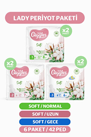 Giggles Lady Soft Hijyenik Ped Mix Paketi 42 Adet