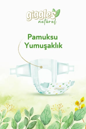 Giggles Natural Jumbo 7 Numara Pamuklu Bebek Bezi 156 Adet
