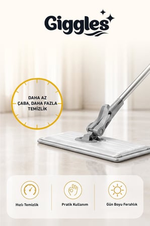 Giggles Mopa Uyumlu Yer Temizlik Havlusu 8 Katlı 4XL Arap Sabunu Katkılı 3 Paket 90 Adet Havlu