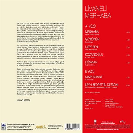 Zülfü Livaneli - Merhaba  (Plak)  