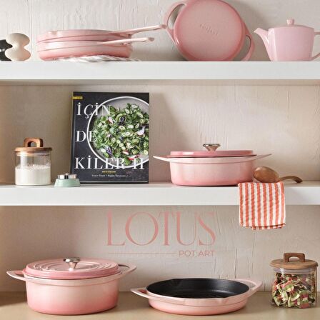 POT ART Lotus Pembe Izgara Döküm Tava 28 cm