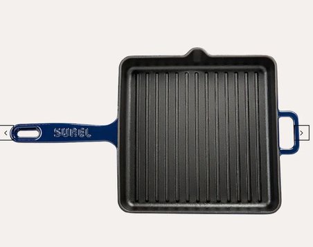 sürel döküm 25 cm kare izgara tava koyu mavi̇