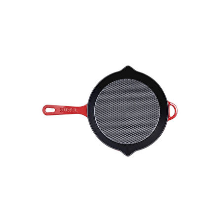 Sürel Degrade Kırmızı Yuvarlak Petekli Tava 28 cm