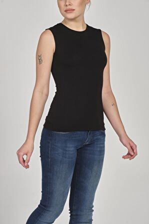 Kadın Pamuklu Sıfır Yaka Kolsuz likralı Üst 2'Lİ - 2278