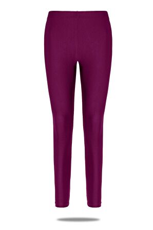 Kadın Parlak Uzun Boy Orta Yüksek Bel Disko Slim Fit Renkli Sporcu Tayt -4893