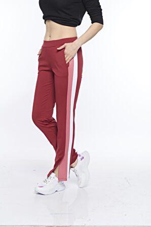 Kadın Çi̇ft Taraflı Yan Çi̇zgi̇ Yırtmaçlı Detaylı Likralı Esofman Altı - 4913