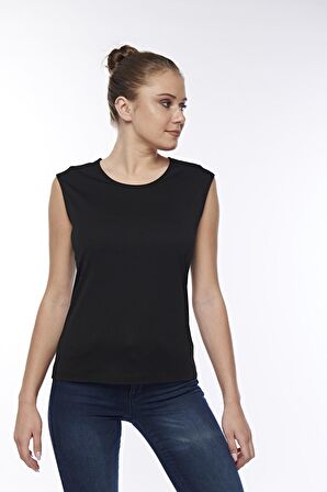 Kadın Modal Kolsuz Üst Likralı Tişört - 2285