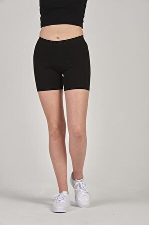 Kadın Pamuklu Şort Boy Likralı Tayt - 4001