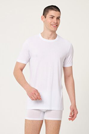 ERKEK PAMUKLU MODAL SÜPREM PENYE COMFORT FİT KISA KOLLU BEYAZ ATLET -468