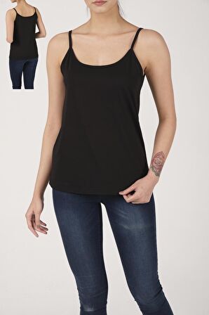 Kadın Pamuklu Modal İp Askılı Üst - 2422