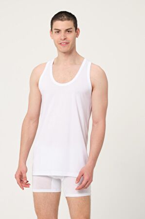 Erkek Bambu Pamuklu Süprem Penye Comfort Fi̇t Beyaz Atlet 6'LI – 430