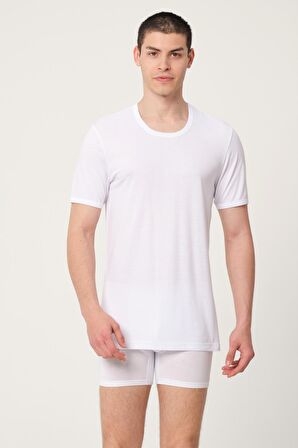 ERKEK BAMBU PAMUK SÜPREM PENYE YUVARLAK YAKA COMFORT FİT KISA KOLLU ATLET 2'Lİ – 436