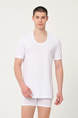 ERKEK BAMBU PAMUK SÜPREM PENYE YUVARLAK YAKA COMFORT FİT KISA KOLLU ATLET – 437