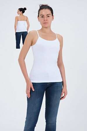 Kadın Pamuklu İp Askılı Basi̇c Top Li̇kralı Üst - 2294