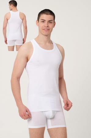 ERKEK PAMUKLU SÜPREM PENYE SLİM FİT  HALTER YAKA SPORCU LİKRALI ATLET 6'LI -1003