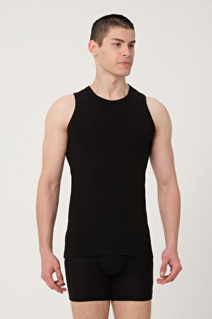 ERKEK PAMUKLU SÜPREM PENYE SLİM FİT BİSKLET YAKA KOLSUZ LİKRALI ATLET 6'LI -1016