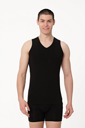 ERKEK PAMUKLU SÜPREM PENYE SLİM FİT  V-YAKA KOLSUZ LİKRALI ATLET 2'Lİ -1017