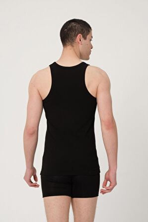 ERKEK PAMUKLU SÜPREM PENYE SLİM FİT  HALTER YAKA SPORCU LİKRALI ATLET 2'Lİ -1003
