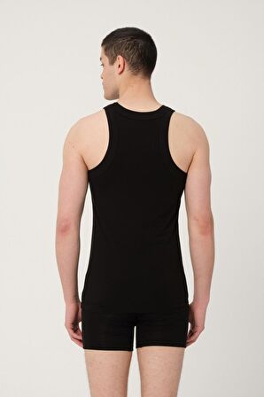 Erkek Pamuklu Halter Yaka Sporcu Likralı Atlet -1021