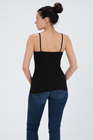 Kadın Pamuklu İp Askılı Basi̇c Top Li̇kralı ÜST 6'LI - 2297