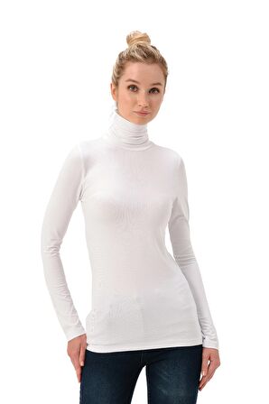 Kadın Vücudu Saran Balıkçı Yaka Uzun Kollu Üst - 2328