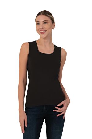 Kadın Pamuklu Günlük Geniş Askılı Likralı Üst 6'LI - 2371