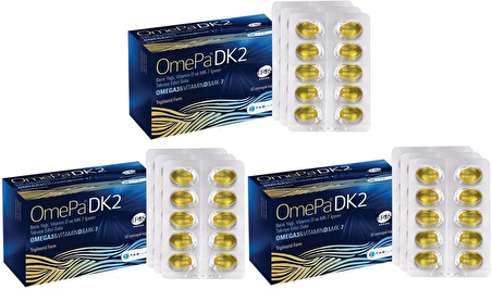 Tab Omepa Dk 2 Omega 3 Vitamin D Mk 7 50 Kapsül x 3 Adet