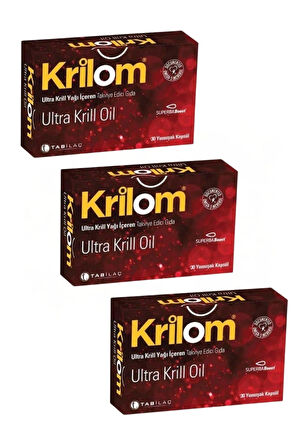 Krilom Ultra Krill Oil 30 Yumuşak Kapsül x 3 Adet