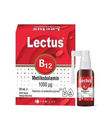 Tab Lectus Metilkobalamin B12 Dil Altı Sprey 20 ML