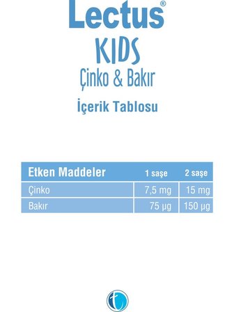 Tab Lectus Kids Çinko ve Bakır 60 Saşe