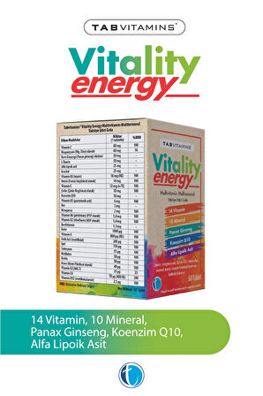 Tabvitamins Vitality Energy Multivitamin Multimineral 60 Tablet