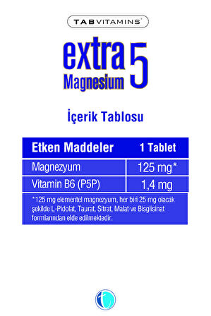 Tabvitamins Extra5 Magnesium 60 Tablet