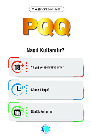 Tabvitamins PQQ Pirolokinolin Kinon 20 mg 30 Kapsül