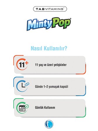 Tabvitamins Mintypop Kekik, Karanfil ve Ökaliptüs Yağları İçeren 30 Yumuşak Kapsül