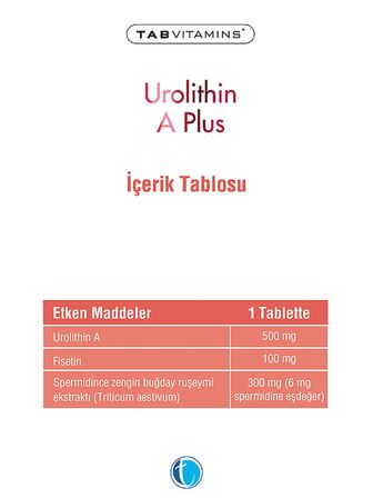 Tab Vitamins Urolithin A Plus 30 Tablet