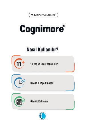 Cognimore 60 Kapsül | Tabvitamins Tanışma Paketi Shaker Hediyeli