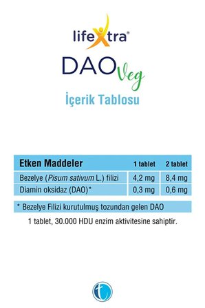Lifextra DAOVeg 60 Enterik Mini Tablet | Tanışma Paketi Shaker Hediyeli