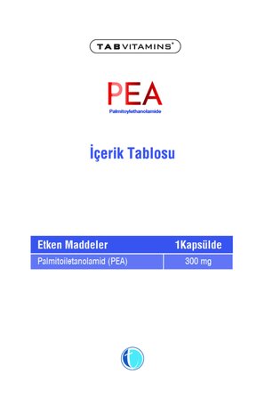 Tabvitamins PEA Palmitoiletanolamid 300 mg 60 Kapsül | Tanışma Paketi Shaker Hediyeli