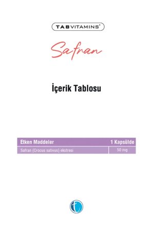 Tabvitamins Safran 50 mg 30 Kapsül | Tanışma Paketi Shaker Hediyeli