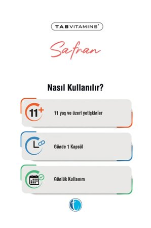 Tabvitamins Safran 50 mg 30 Kapsül | Tanışma Paketi Shaker Hediyeli