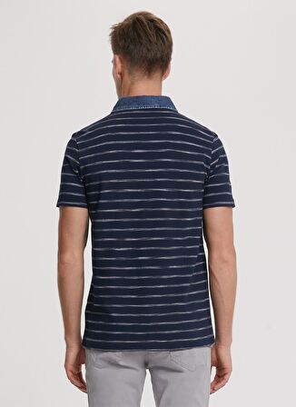 Lee Cooper Polo Yaka Kısa Kollu Çizgili Lacivert Erkek T-Shirt