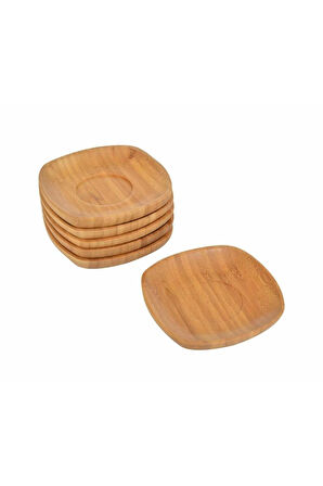 Bambum Silva 6'lı Kare Çay Tabağı B2502