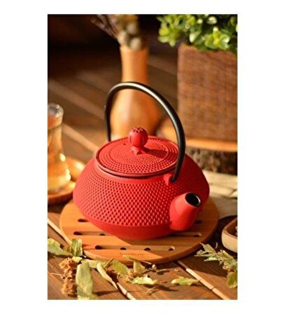 Linden Sümbül Döküm Demlik 750 ml Kırmızı